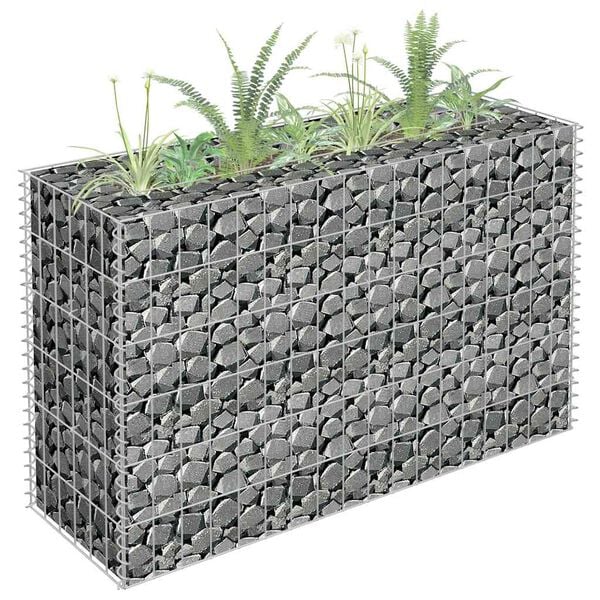 vidaXL Συρματοκιβώτιο-Γλάστρα Υπερυψωμένη 90x30x60 εκ. Γαλβ. Χάλυβας