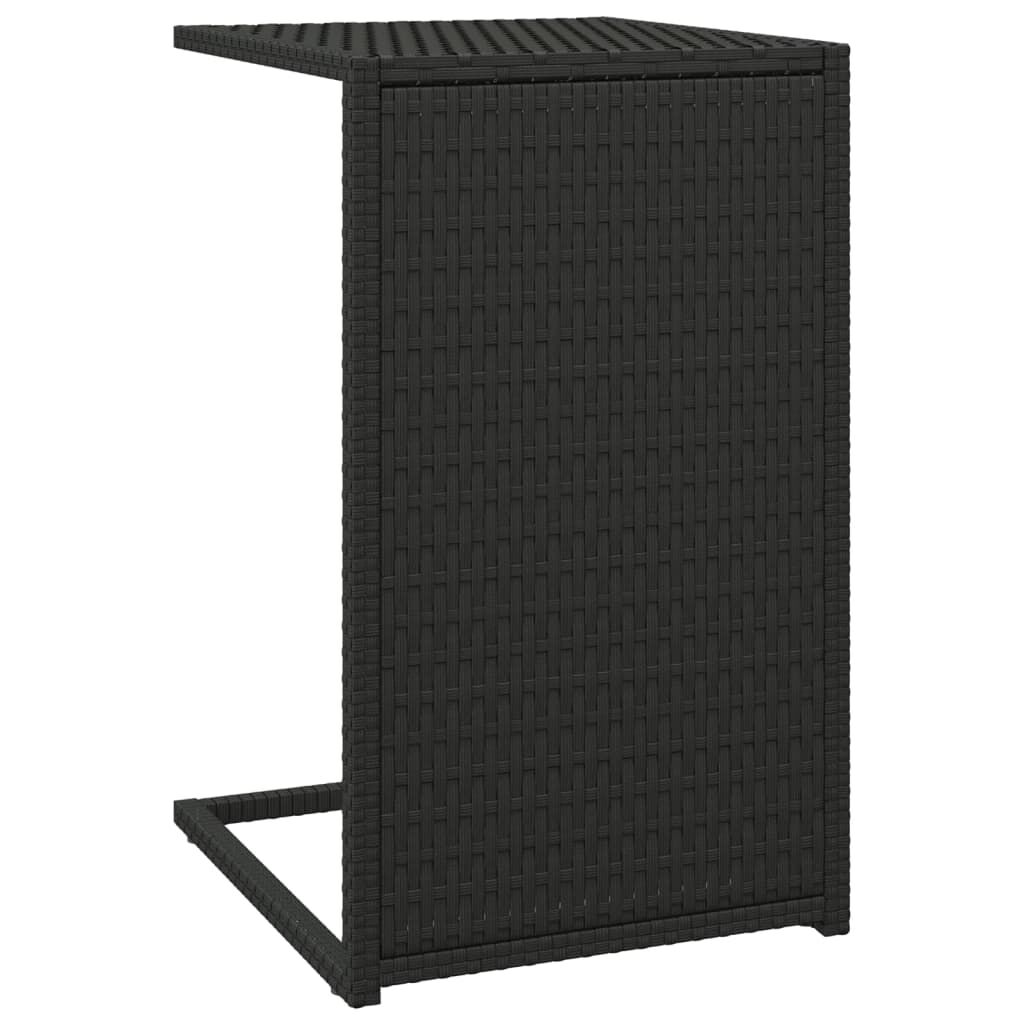 vidaXL Τραπέζι Πτυσσόμενο Γ Μαύρο 40 x 35 x 60 εκ. από Συνθετικό Ρατάν