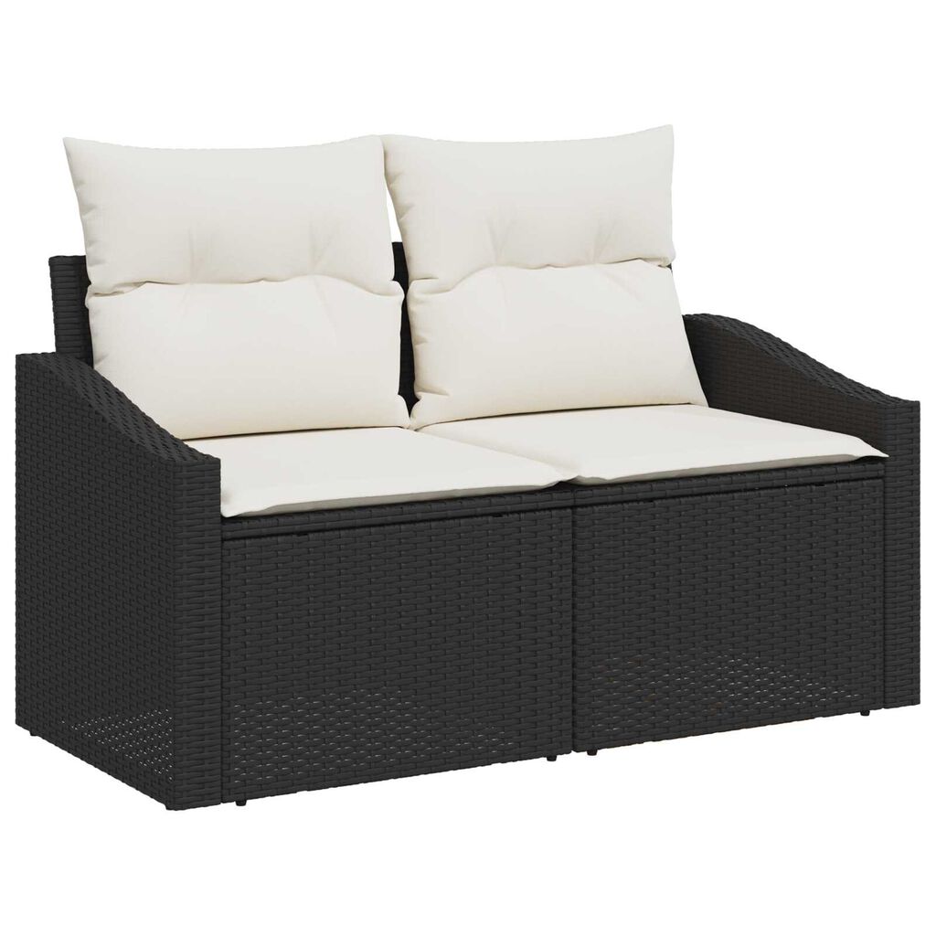 vidaXL Σετ Καναπέ Κήπου Ρυθμιζόμενο ύψος 6 pcs Μαύρο συνθετικό ρατάν