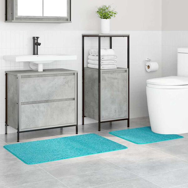vidaXL Σετ Μάτ Μπάνιου Αντιολισθητικό 2 pcs Τιρκουάζ PP