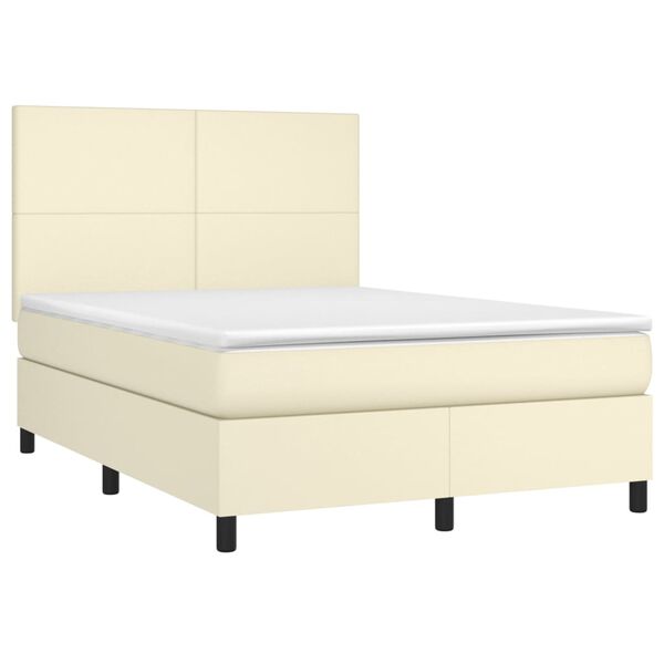 vidaXL &Kappa;&rho;&epsilon;&beta;ά&tau;&iota; Boxspring &mu;&epsilon; &Sigma;&tau;&rho;ώ&mu;&alpha; & LED &Kappa;&rho;&epsilon;&mu; 140x200 &epsilon;&kappa;. &Sigma;&upsilon;&nu;&theta;. &Delta;έ&rho;&mu;&alpha;