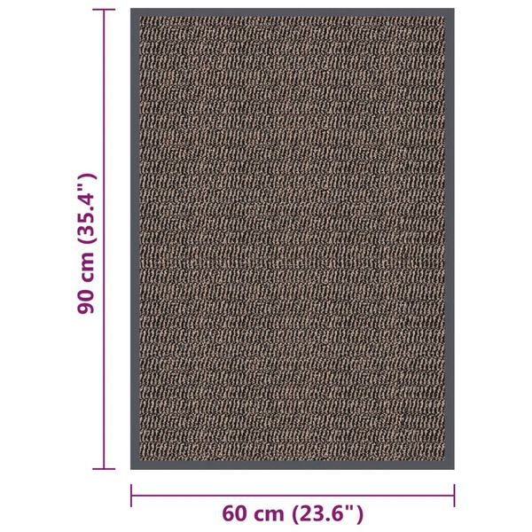 vidaXL Πατάκι Εισόδου Θυσανωτό Σκούρο Καφέ 60 x 90 εκ.