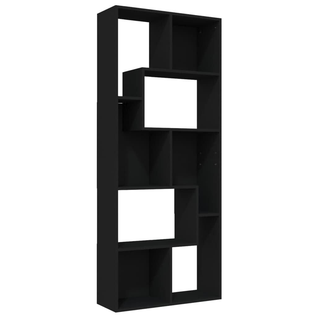 vidaXL Βιβλιοθήκη Μαύρη 67 x 24 x 161 εκ. από Επεξ. Ξύλο