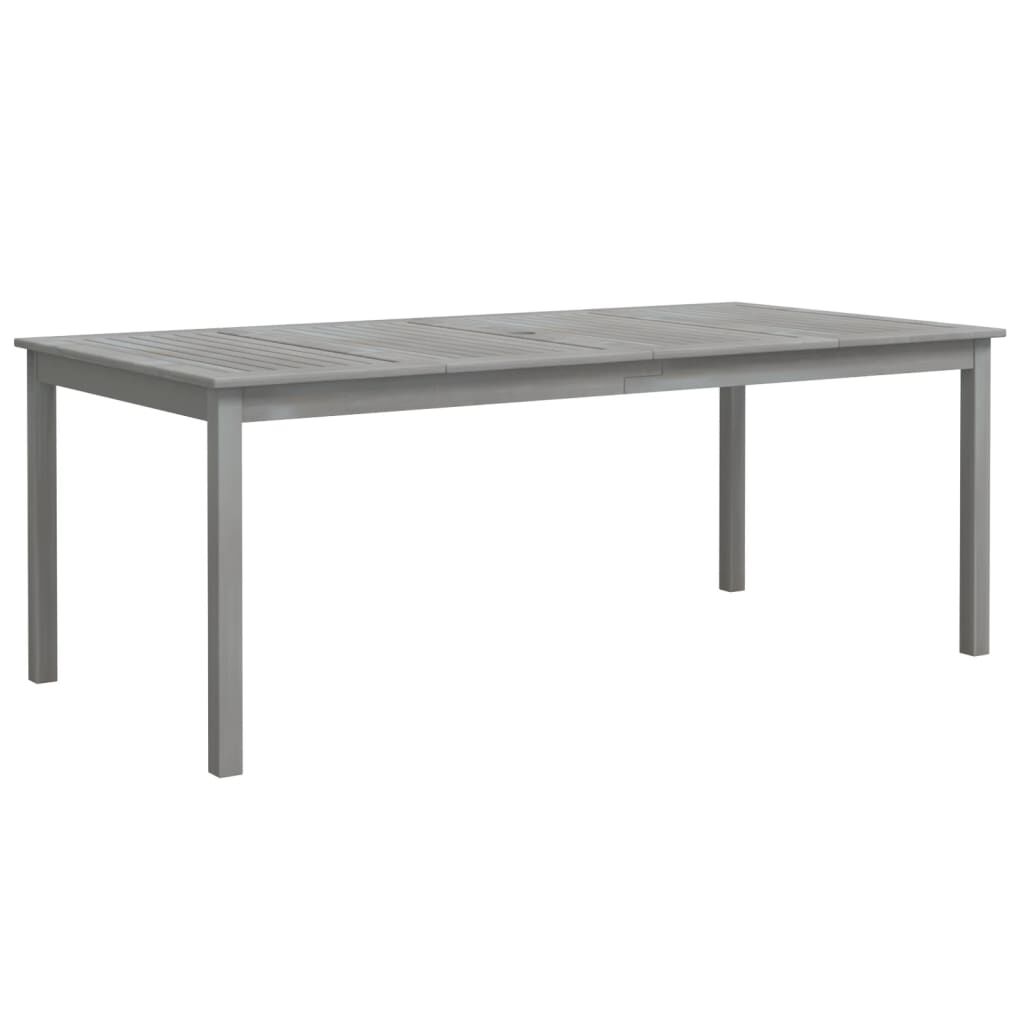 vidaXL Τραπέζι Κήπου Γκρι 200 x 100 x 75 εκ. από Μασίφ Ξύλο Ακακίας