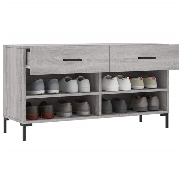 vidaXL Παπουτσοθήκη Γκρι Sonoma 102x35x55 εκ. από Επεξεργασμένο Ξύλο