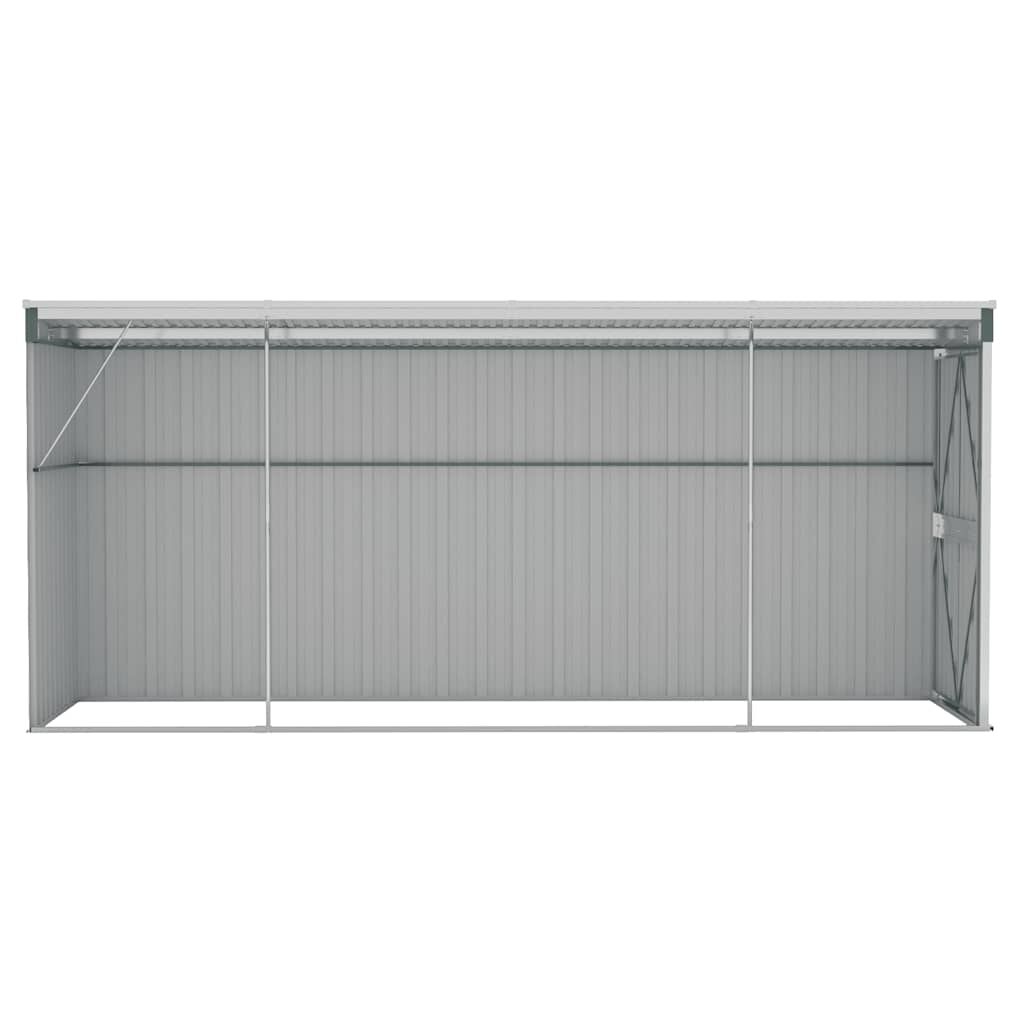 vidaXL Αποθήκη Κήπου Επιτοίχια Πράσινη 118x382x178 εκ από Γαλβ. Ατσάλι
