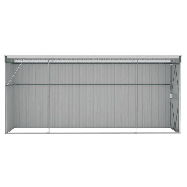 vidaXL Αποθήκη Κήπου Επιτοίχια Πράσινη 118x382x178 εκ από Γαλβ. Ατσάλι