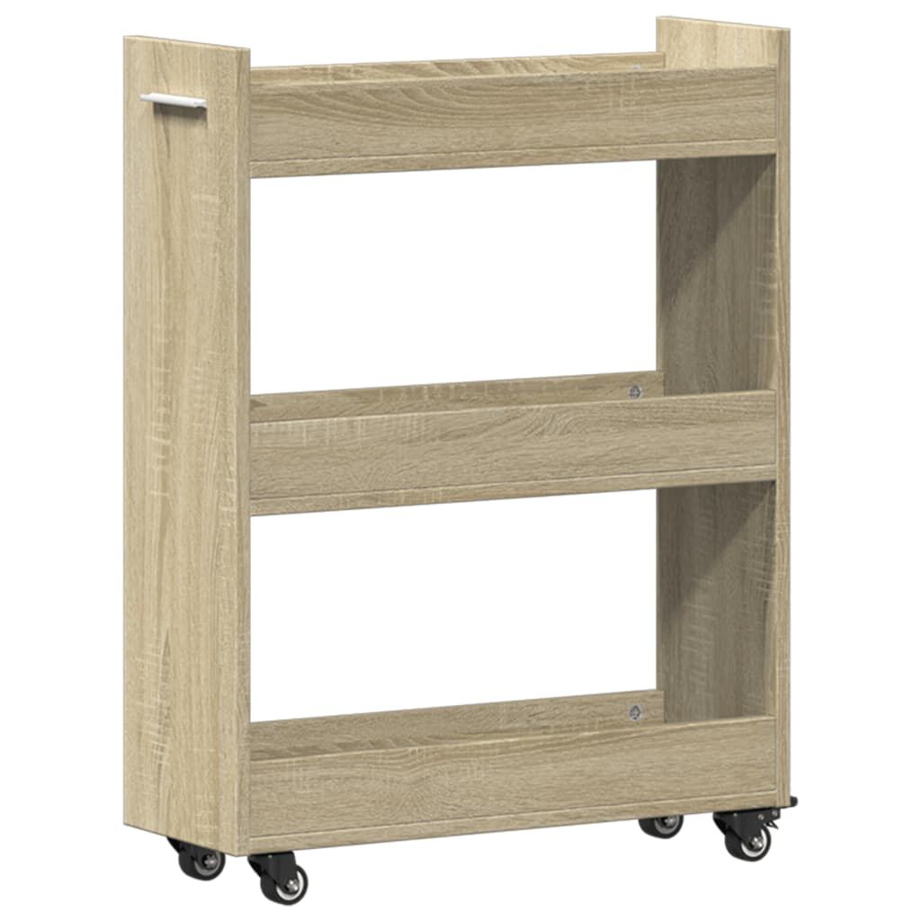 vidaXL Έπιπλο με Ρόδες Sonoma Δρυς 60x22x79 εκ. από Επεξεργασμένο Ξύλο