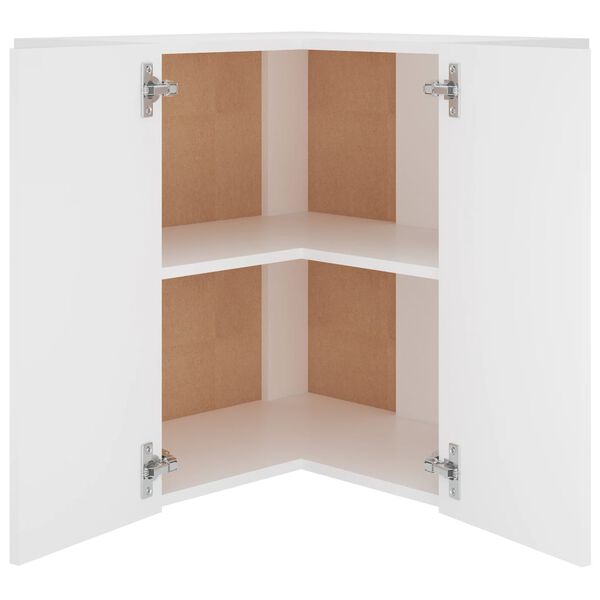 vidaXL Ντουλάπι Γωνία Κρεμαστό Lyon Λευκό 57x57x60 εκ. από Επεξ. Ξύλο