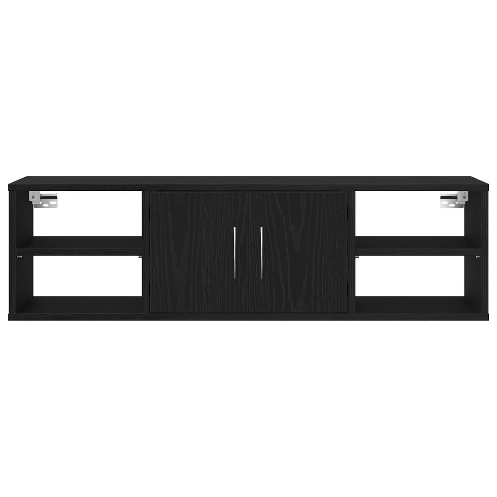 vidaXL Επιτοίχια Ράφα Μαύρη Δρυς 140x41x75 εκ. Επεξεργασμένο Ξύλο