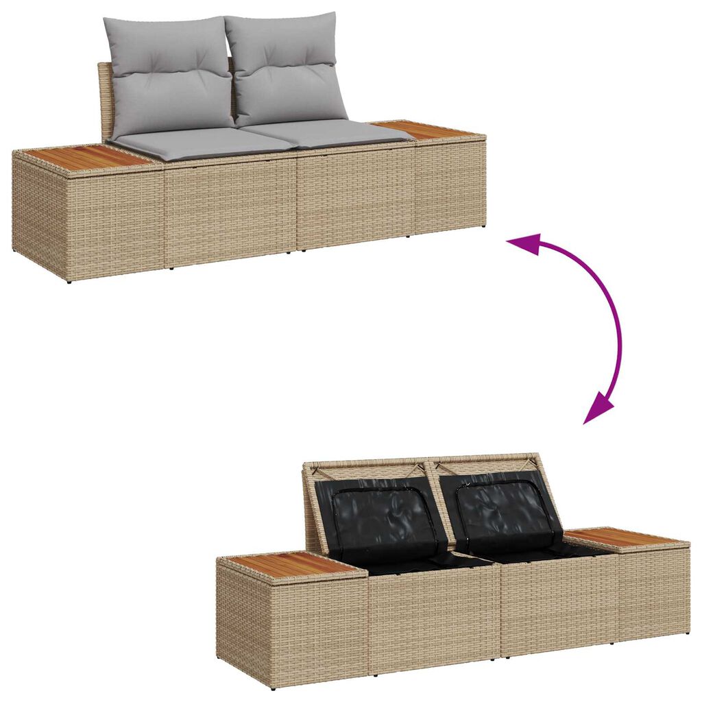 vidaXL Σετ Καναπέ Κήπου 6 pcs μπεζ και ανοιχτό γκρι 184 x 62 x 85 εκ.