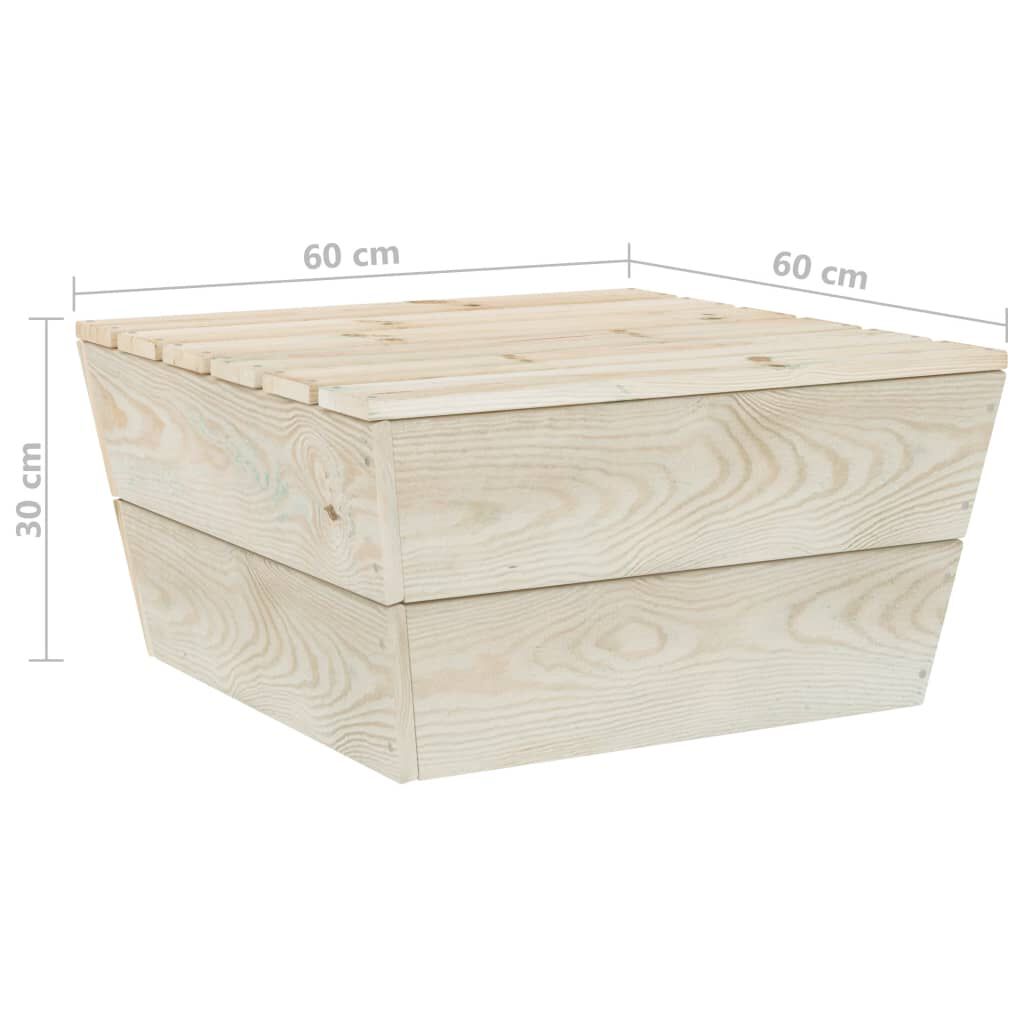 vidaXL Τραπέζι Κήπου 60x60x30 εκ. από Εμποτισμένο Ξύλο Ερυθρελάτης