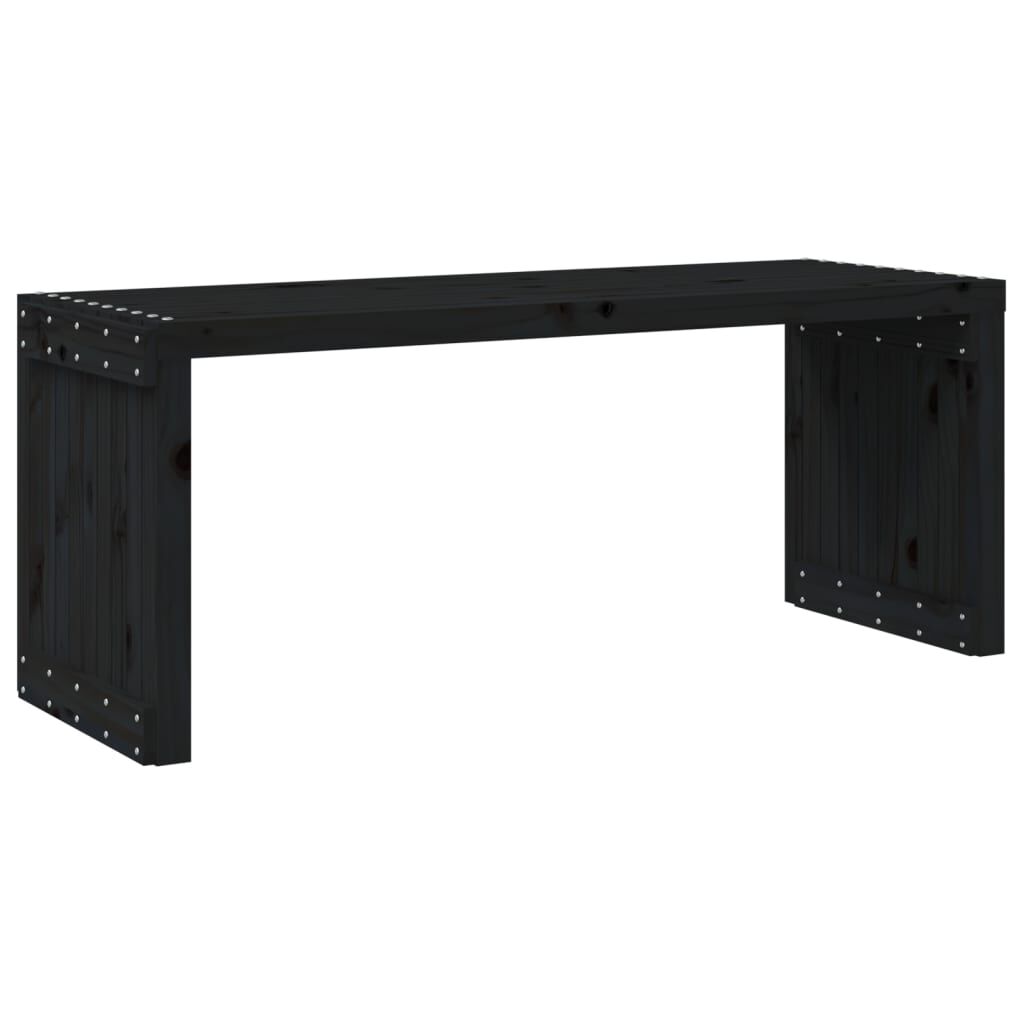 vidaXL Παγκάκι Κήπου Επεκτάσιμο Μαύρο 212,5x40,5x45εκ. Μασίφ Πεύκο