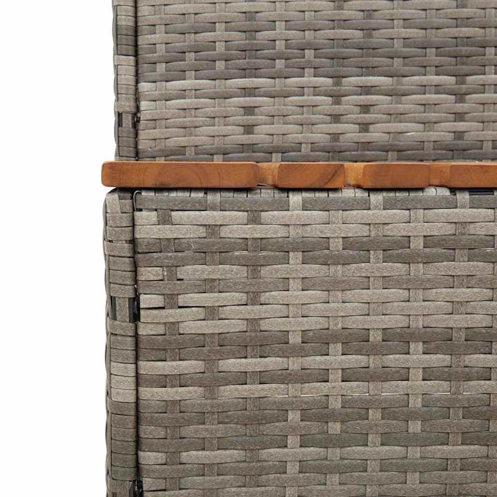 vidaXL Βήμα υδρομασάζ Γκρι 50x50x50,5εκ. Συνθετικό Ρατάν/Μασίφ Ακακίας