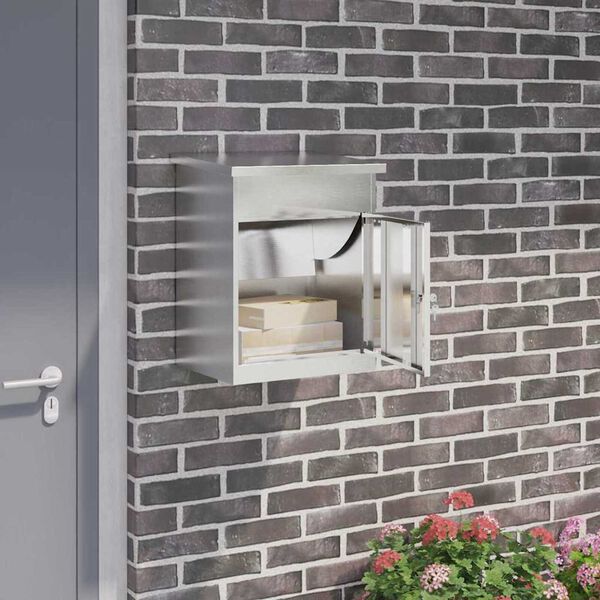 vidaXL Θυρίδα Πακέτων Μαύρο 44 x 35 x 59 εκατοστά Ανοξείδωτο ατσάλι