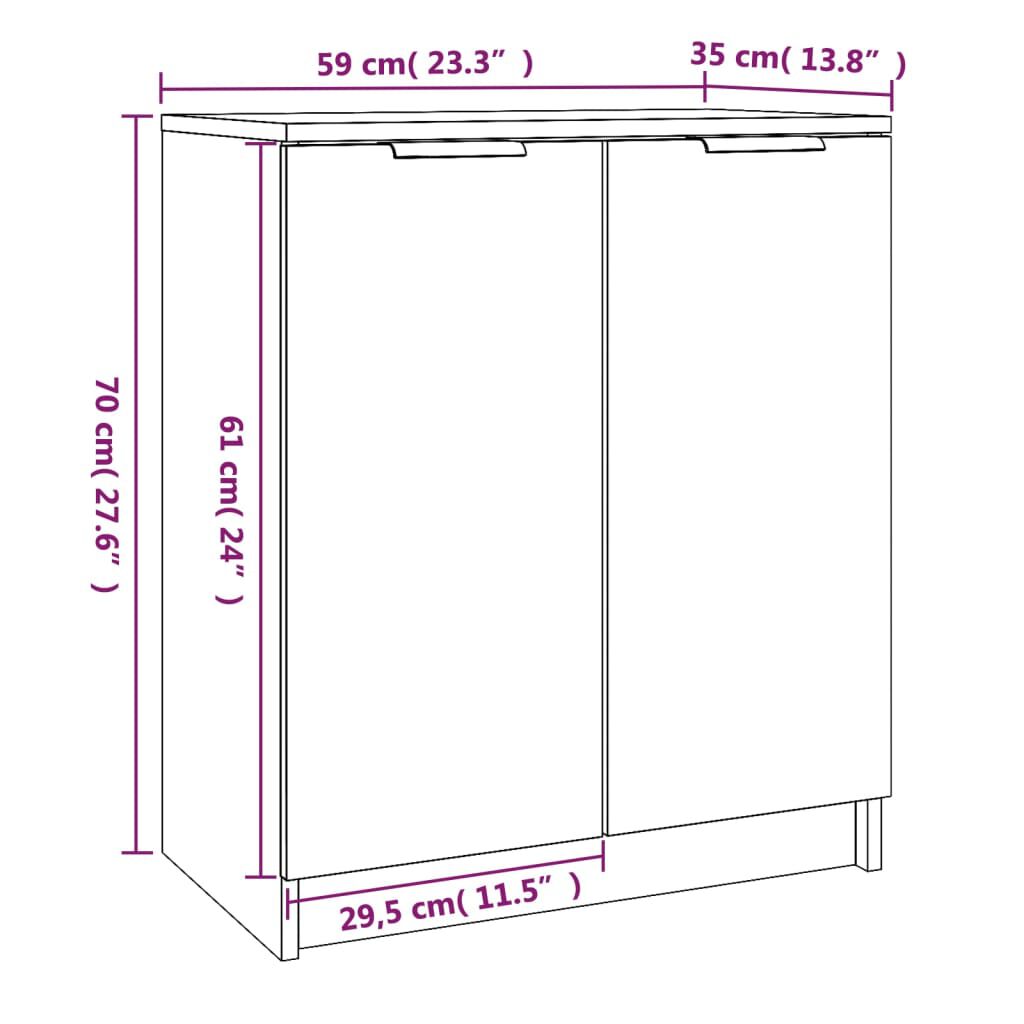 vidaXL Παπουτσοθήκη Sonoma Δρυς 59x35x70 εκ. από Επεξεργασμένο Ξύλο