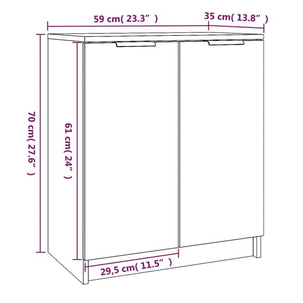 vidaXL Παπουτσοθήκη Sonoma Δρυς 59x35x70 εκ. από Επεξεργασμένο Ξύλο