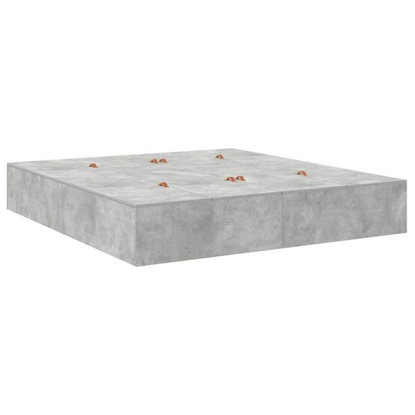 vidaXL Σκελετός Κρεβατιού Γκρι σκυροδέματος 200 x 180 x 31.5 εκ.