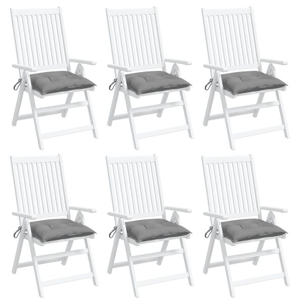 vidaXL Μαξιλάρια Καρέκλας 6 τεμ. Γκρι 50 x 50 x 7 εκ. Υφασμάτινα