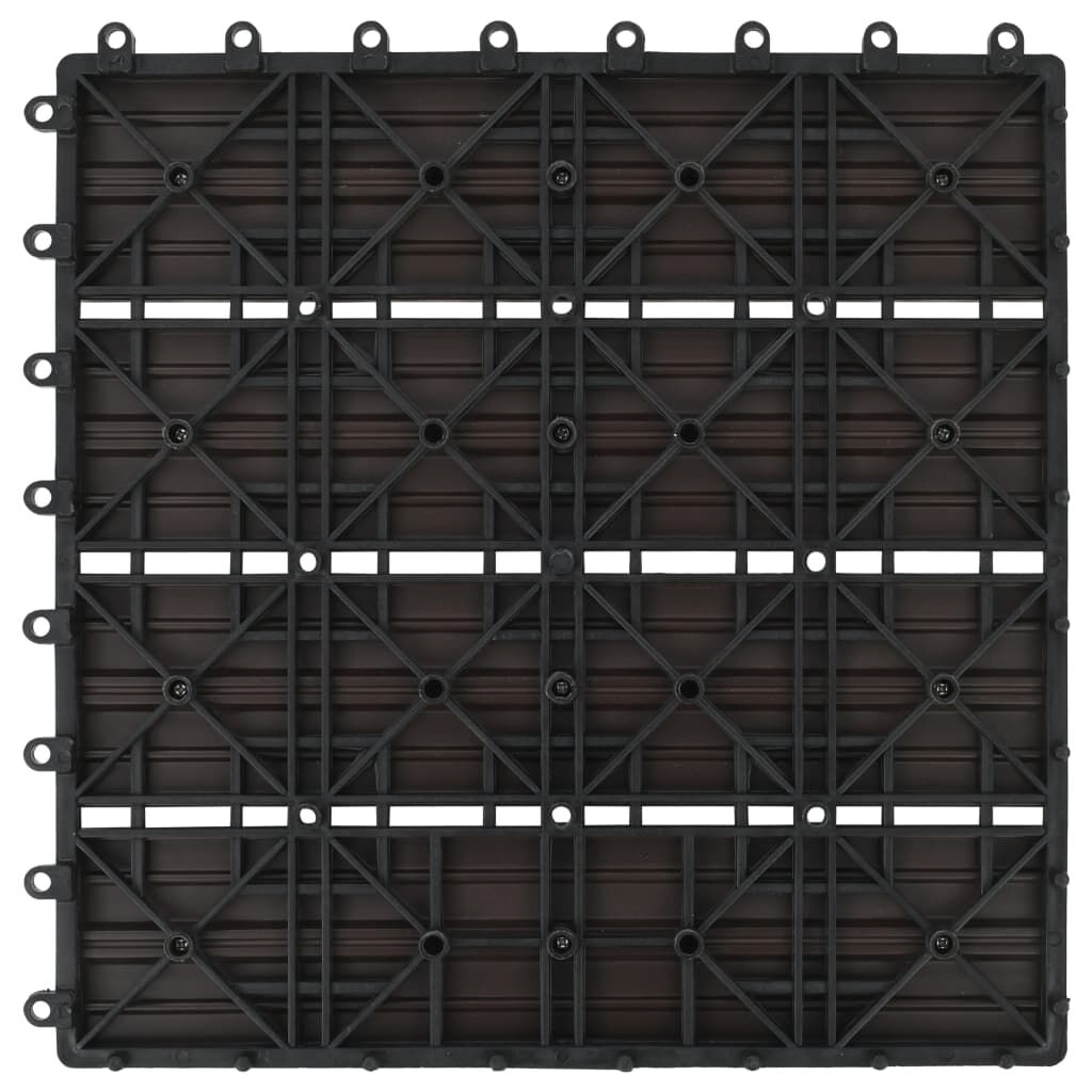 vidaXL Πλακάκια Deck 11 τεμ. Σκούρο Καφέ 30 x 30 εκ. 1 μ² από WPC