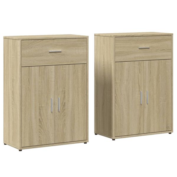 vidaXL Βοηθητικά Ντουλάπια 2 τεμ. Sonoma Δρυς 60x30x84 εκ. Επεξ. Ξύλο