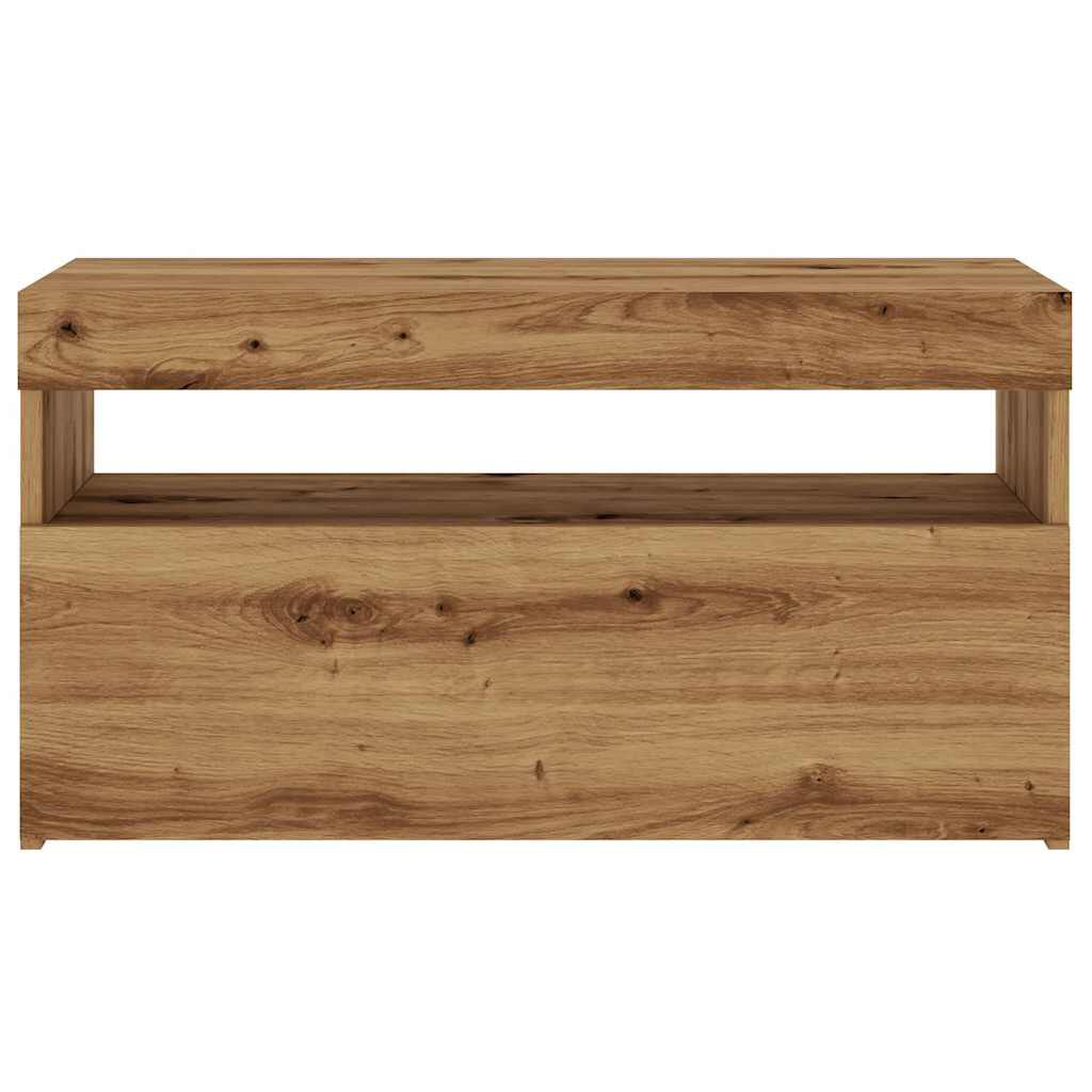 ντουλάπι τηλεόρασης vidaXL με φώτα LED Artisan Oak Κατασκευασμένο ξύλο