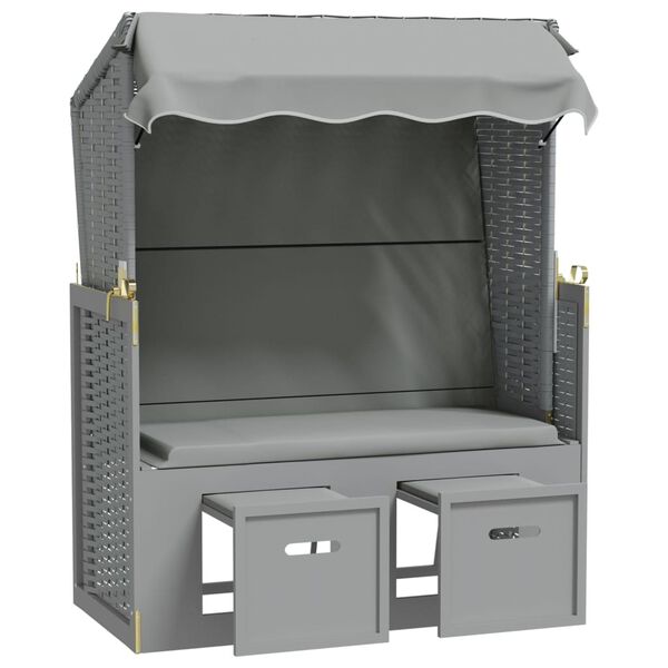 vidaXL &Xi;&alpha;&pi;&lambda;ώ&sigma;&tau;&rho;&alpha; Strandkorb &Gamma;&kappa;&rho;&iota; &Sigma;&upsilon;&nu;&theta;&epsilon;&tau;&iota;&kappa;ό &Rho;&alpha;&tau;ά&nu;/&Mu;&alpha;&sigma;ί&phi; &Xi;ύ&lambda;&omicron; + &Sigma;&kappa;ί&alpha;&sigma;&tau;&rho;&omicron;