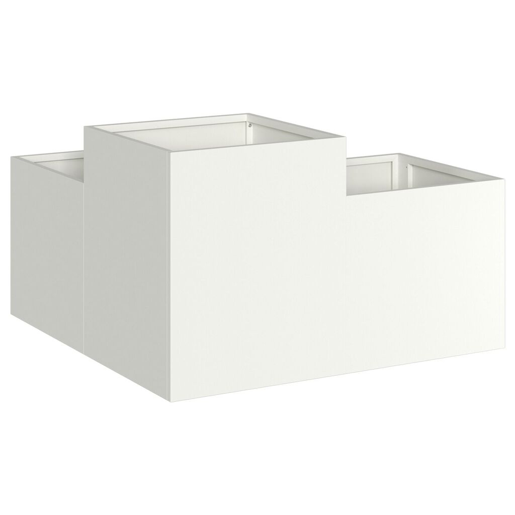 vidaXL Γλάστρα Κήπου 80x80x48 εκ. Λευκό Ατσάλι
