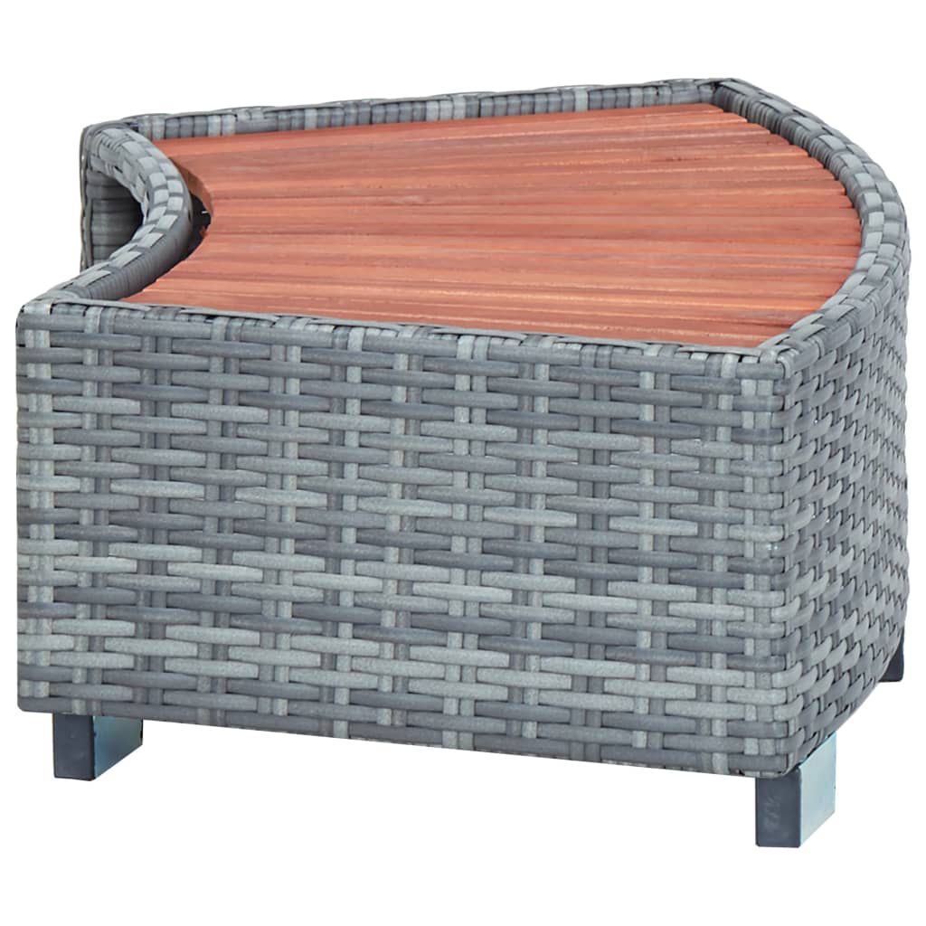 vidaXL Σκαλοπάτι για Σπα Γκρι 92 x 45 x 25 εκ. από Συνθετικό Ρατάν