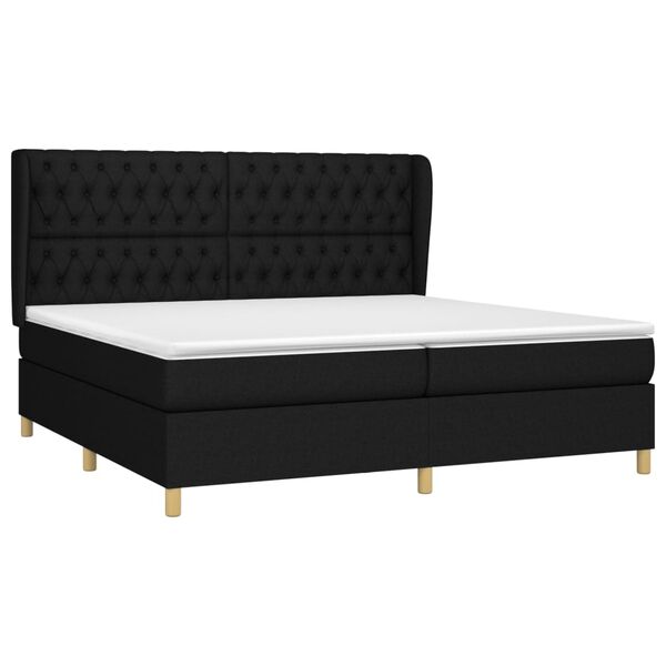 vidaXL &Kappa;&rho;&epsilon;&beta;ά&tau;&iota; Boxspring &mu;&epsilon; &Sigma;&tau;&rho;ώ&mu;&alpha; &Mu;&alpha;ύ&rho;&omicron; 200x200 &epsilon;&kappa;. &Upsilon;&phi;&alpha;&sigma;&mu;ά&tau;&iota;&nu;&omicron;