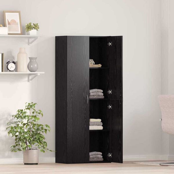 vidaXL Γραφείο Ντουλάπι με ράφι 2 pcs Μαύρη δρυς 60 x 32 x 153