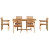 vidaXL Σέτ φαγητού για κήπο 7 pcs Φυσικό Μασίφ ξύλο teak