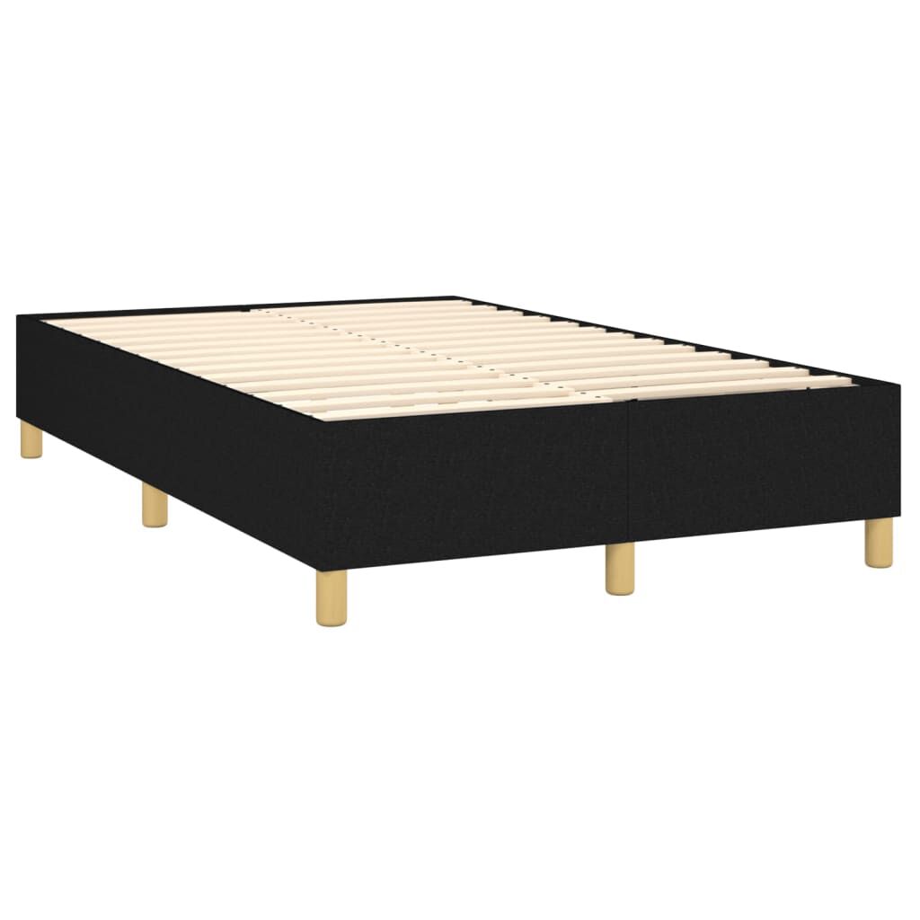 vidaXL Κρεβάτι Boxspring με Στρώμα Μαύρο 120x200 εκ. Υφασμάτινο