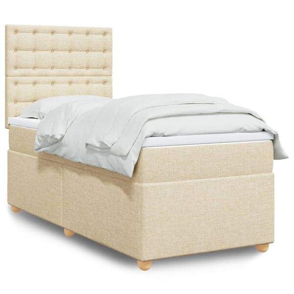 vidaXL &Kappa;&rho;&epsilon;&beta;ά&tau;&iota; Boxspring &mu;&epsilon; &Sigma;&tau;&rho;ώ&mu;&alpha; &Kappa;&rho;&epsilon;&mu; 90x200 &epsilon;&kappa;.&Upsilon;&phi;&alpha;&sigma;&mu;ά&tau;&iota;&nu;&omicron;