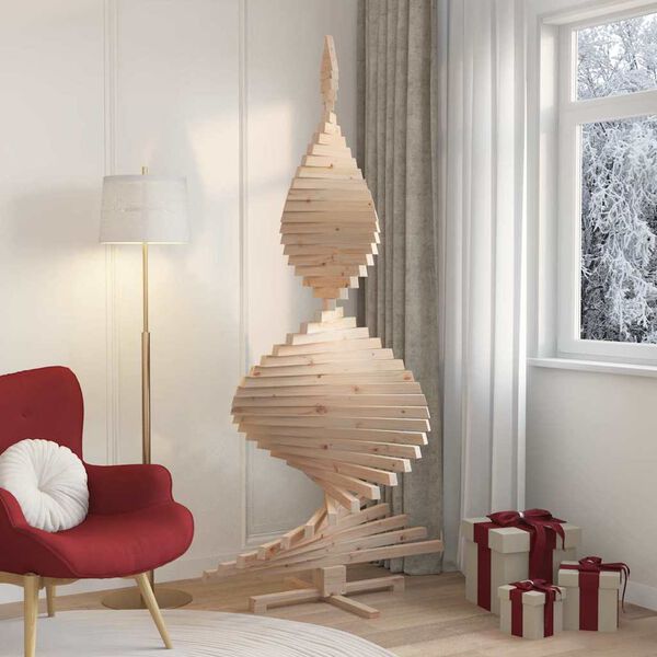 vidaXL Χριστουγεννιάτικα Δέντρα Φυσικό 210 cm Μασίφ ξύλο πεύκου