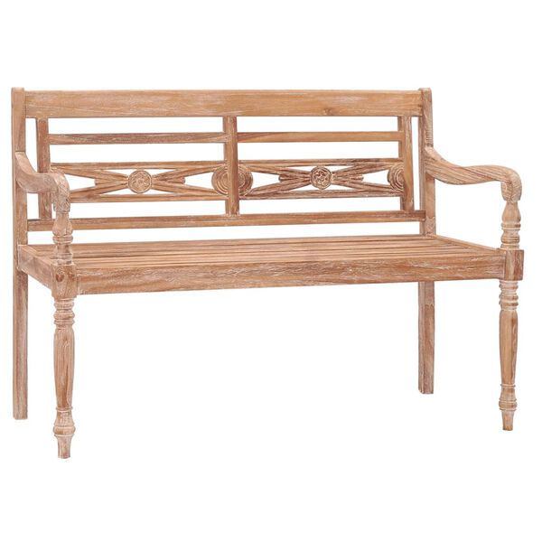 vidaXL Παγκάκι Batavia 120 εκ. Μασίφ Ξύλο Teak με Λευκό Φινίρισμα