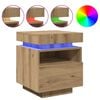 vidaXL &Kappa;&omicron;&mu;&omicron;&delta;ί&nu;&omicron; &mu;&epsilon; &phi;ώ&tau;&alpha; LED Artisan Oak 40x39x48,5 cm