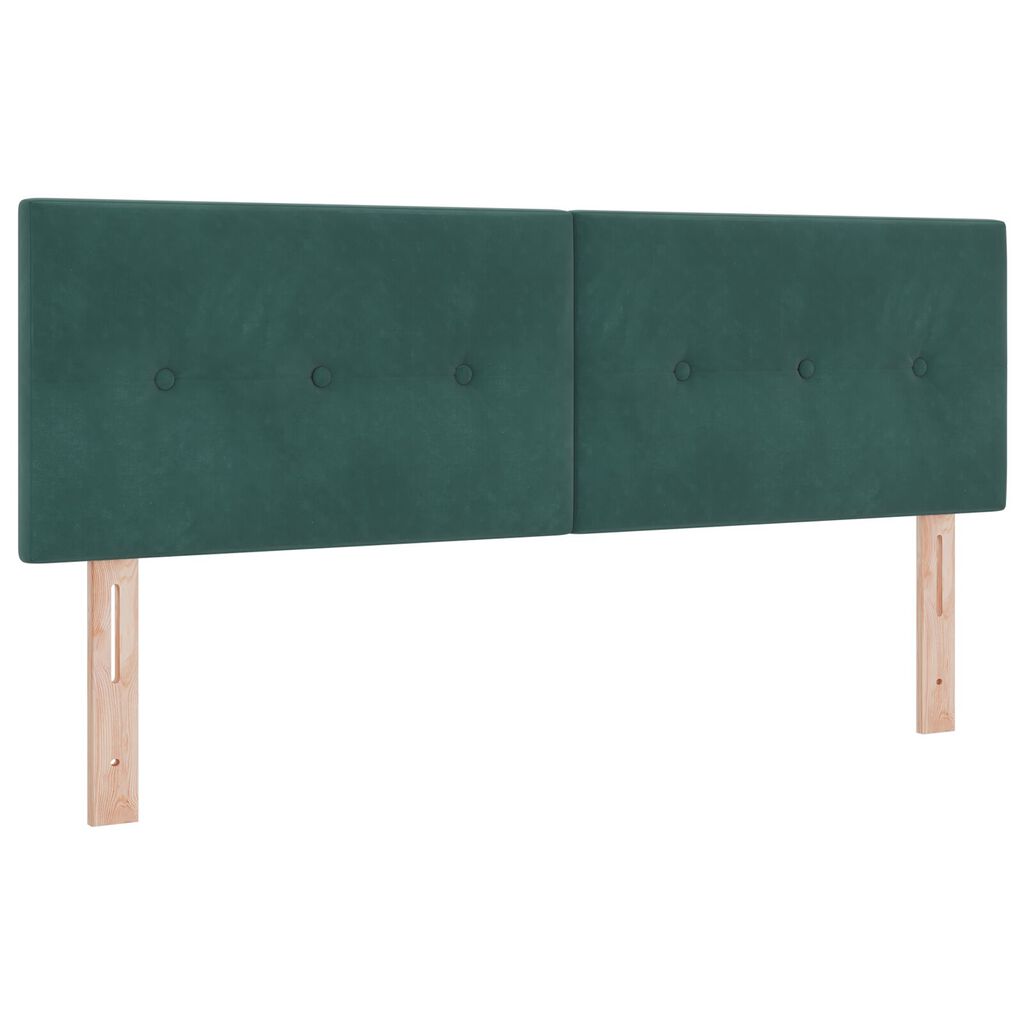 Κρεβάτι Box Spring με Στρώμα vidaXL Σκούρο Πράσινο 140x200 εκ Βελούδο