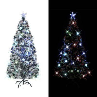 vidaXL Χριστουγεν. Δέντρο Προφωτισμένο με Βάση / Οπτικές Ίνες 150 εκ.