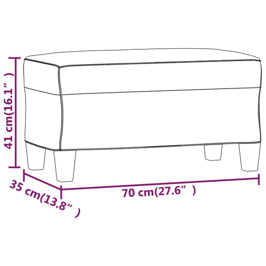vidaXL Πάγκος Ανοιχτό Γκρι 70 x 35 x 41 εκ. από Ύφασμα Μικροϊνών