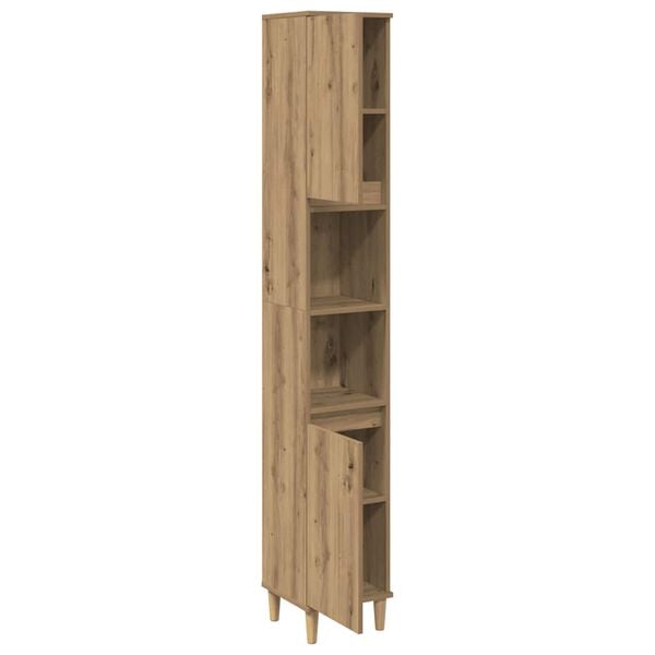 vidaXL Ντουλάπι μπάνιου Δρυς τεχνίτης 30x30x190 cm Κατασκευασμένο ξύλο