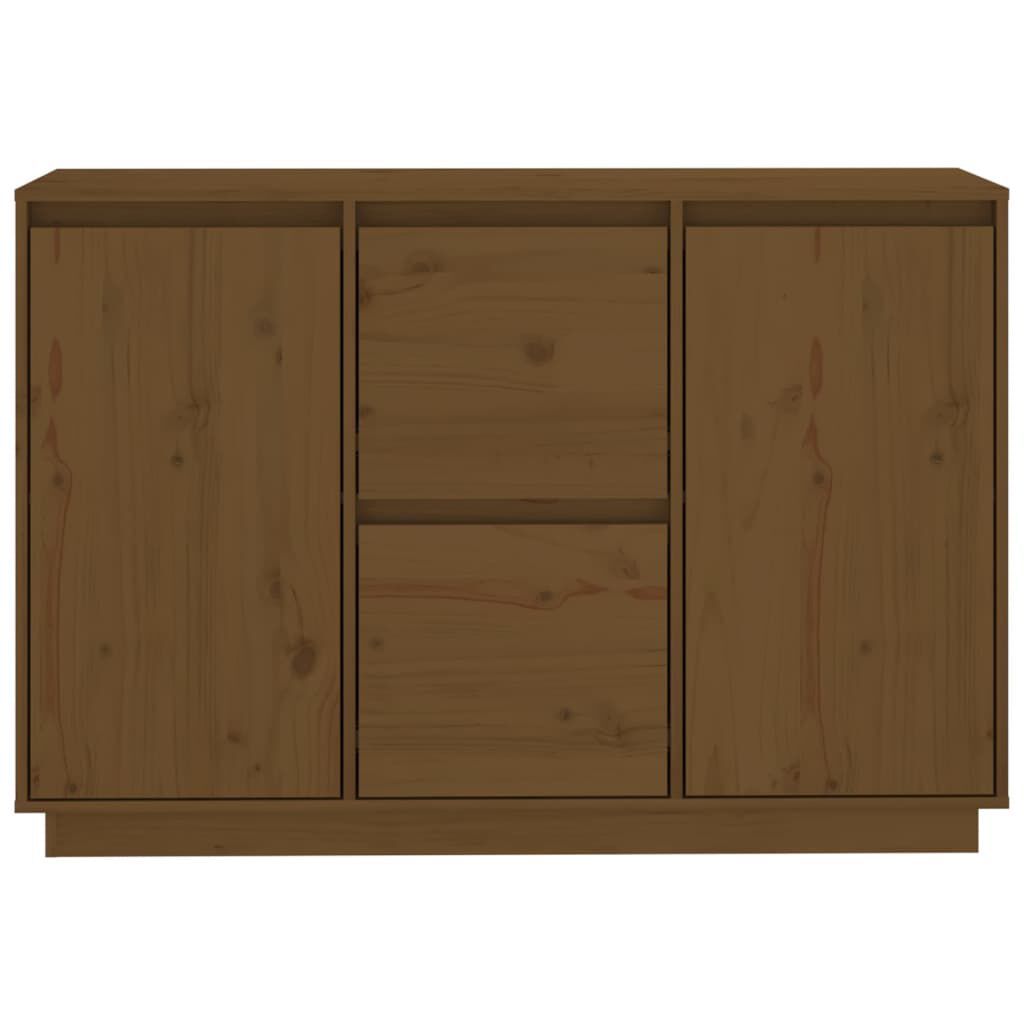 vidaXL Ντουλάπι Καφέ Μελί 111x34x75 εκ. από Μασίφ Ξύλο Πεύκου
