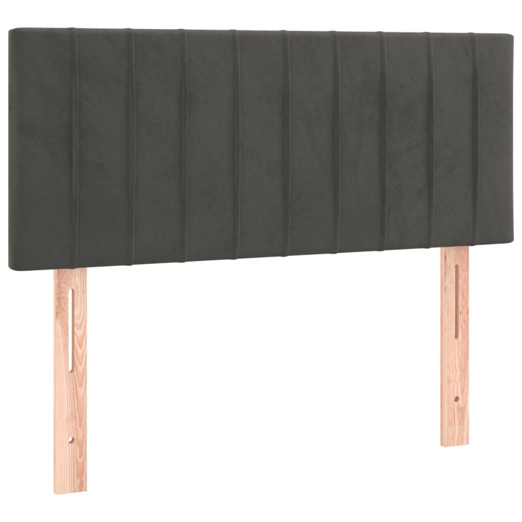 vidaXL Κρεβάτι Boxspring με Στρώμα Σκούρο Γκρι 80x200 εκ. Βελούδινο