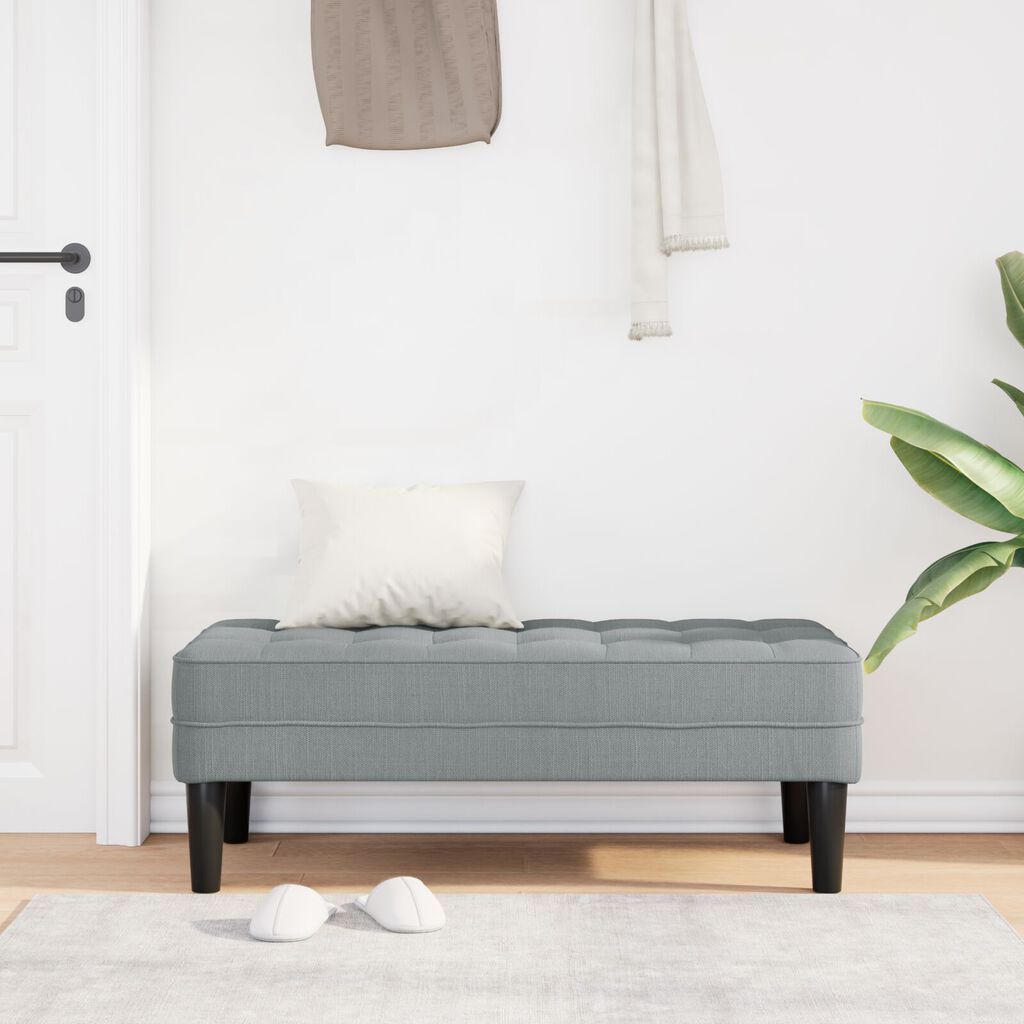 vidaXL Παγκάκι Ανοιχτό Γκρι 113x57x39 εκ. Υφάσμα