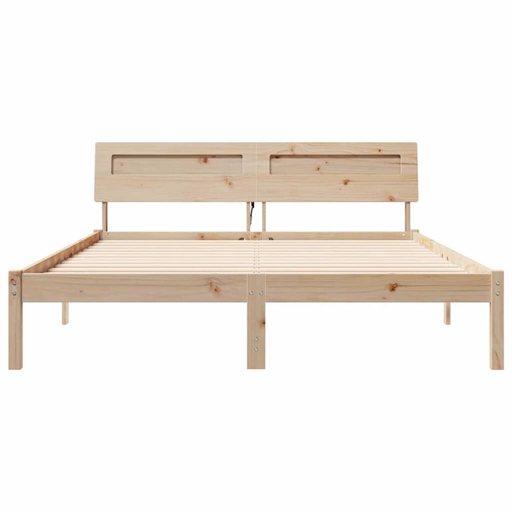 vidaXL Σκελετός Κρεβατιού Καφέ 160 x 200 cm Μασίφ ξύλο πεύκου