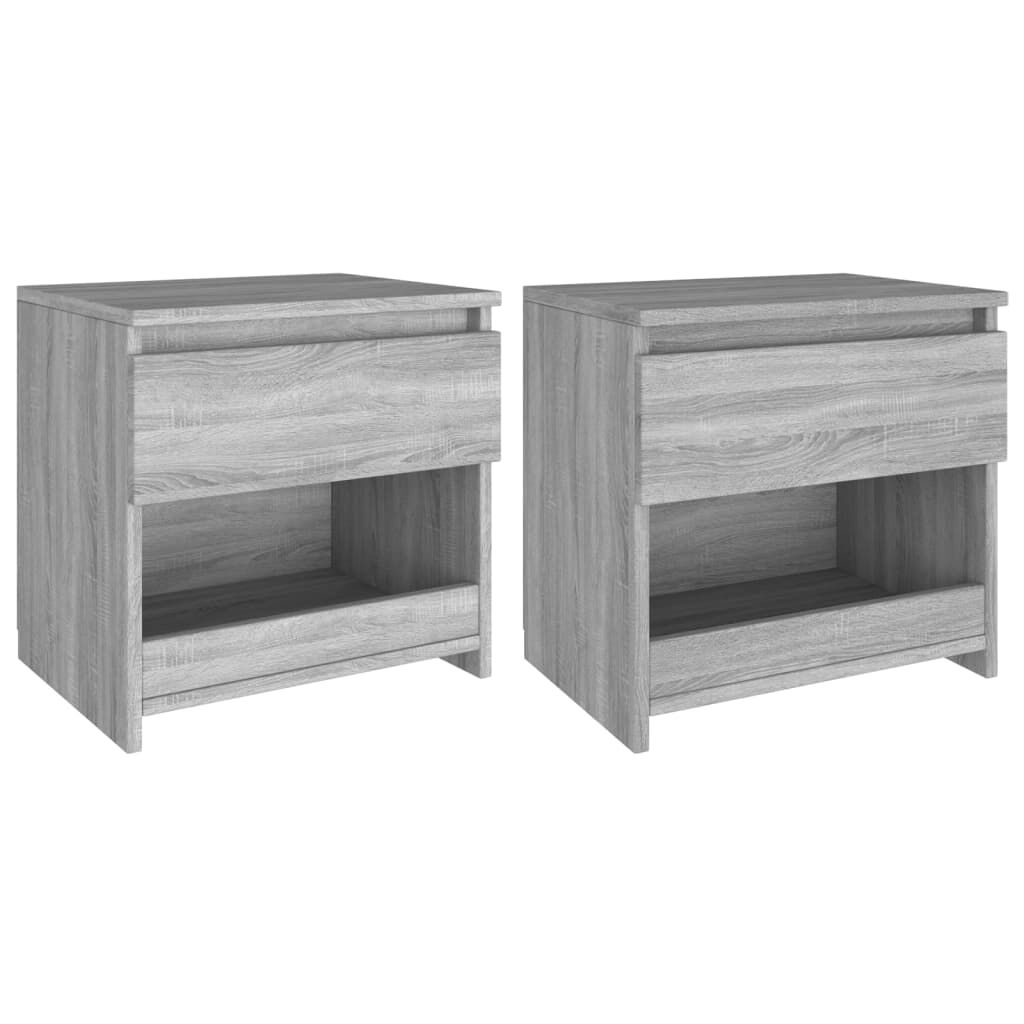 vidaXL Κομοδίνα 2 τεμ. Γκρι Sonoma 40x30x39 εκ. από Επεξεργασμένο Ξύλο