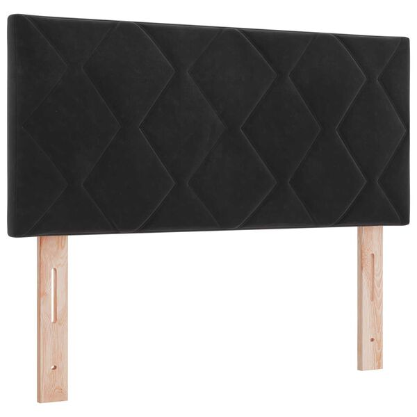 vidaXL Κρεβάτι Box Spring με Στρώμα Μαύρο Μονό Βελούδο