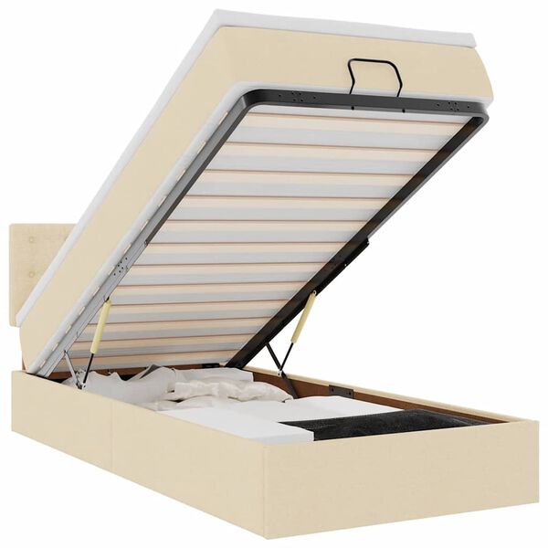 vidaXL &Omicron;&theta;&omega;&mu;&alpha;&nu;&iota;&kappa;ό &kappa;&rho;&epsilon;&beta;ά&tau;&iota; &mu;&epsilon; &sigma;&tau;&rho;ώ&mu;&alpha; & LEDs Cream 100x200 cm Ύ&phi;&alpha;&sigma;&mu;&alpha;