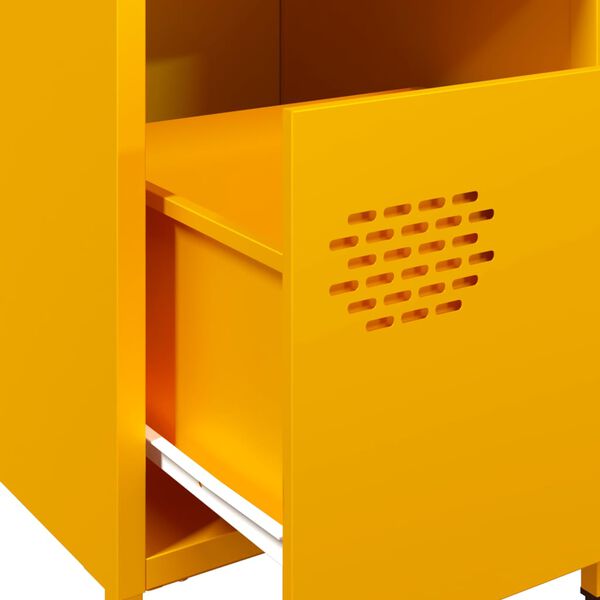 vidaXL Κομοδίνο Μουσταρδί 35x39x43,5 εκ. από Χάλυβα