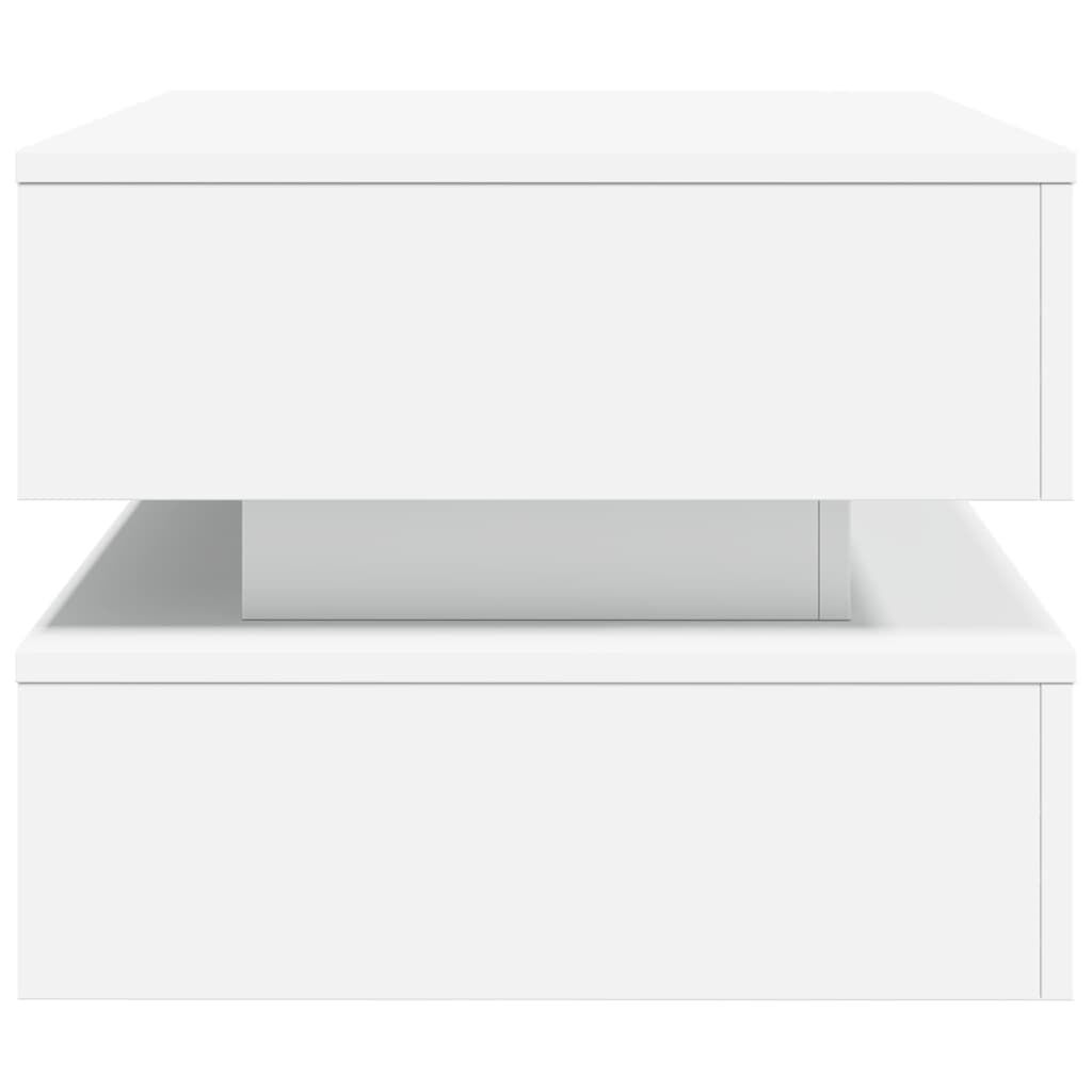 vidaXL Τραπεζάκι Σαλονιού με LED Λευκό 90 x 50 x 40 εκ.